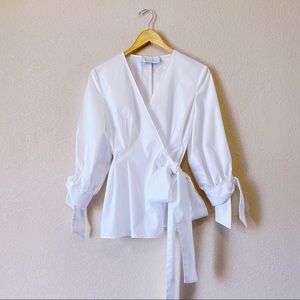 Pear By Lela Rose Cotton Wrap Top